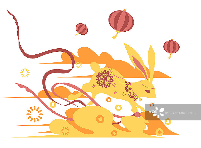 瑞兔送福图片素材