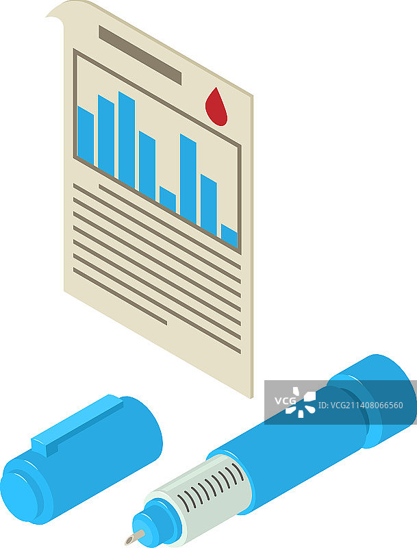 糖尿病监测等距医学图标图片素材