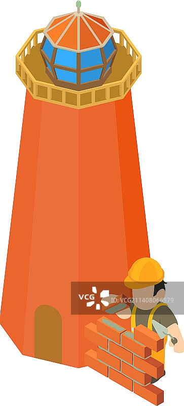 2.5D灯塔建造图标图片素材