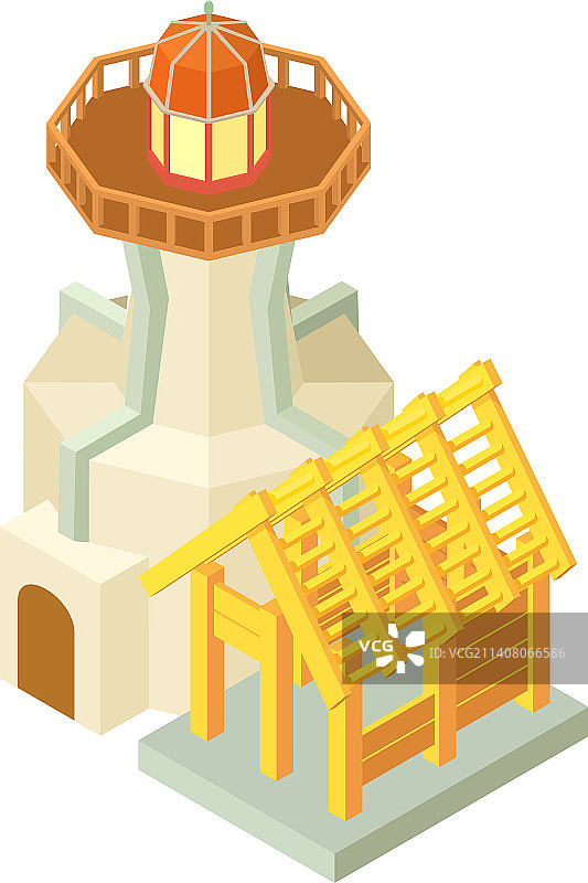 2.5D灯塔图标图片素材