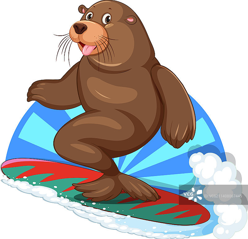 海狮冲浪图片素材