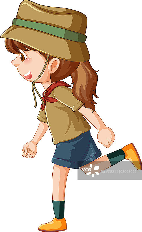 露营女孩侧面照图片素材