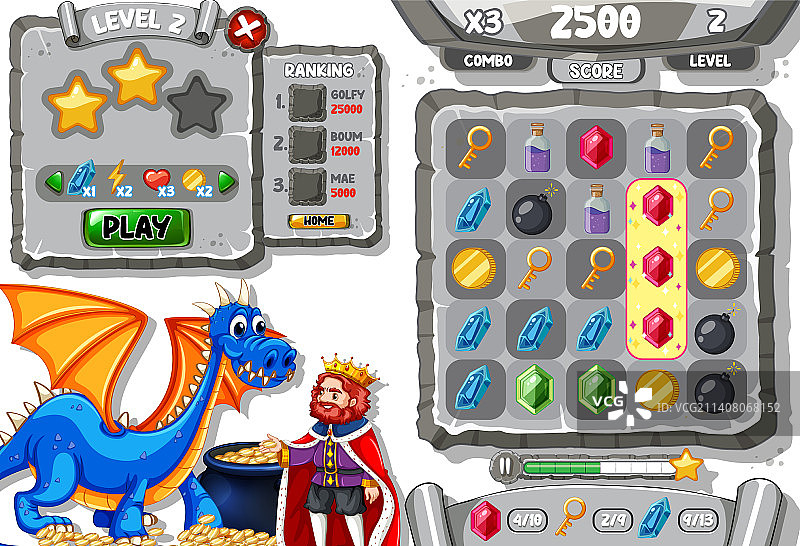 带有元素的游戏背景模板图片素材