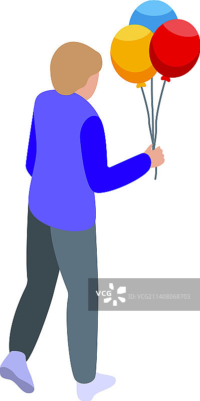 售卖气球图标2.5D卖家店铺图片素材