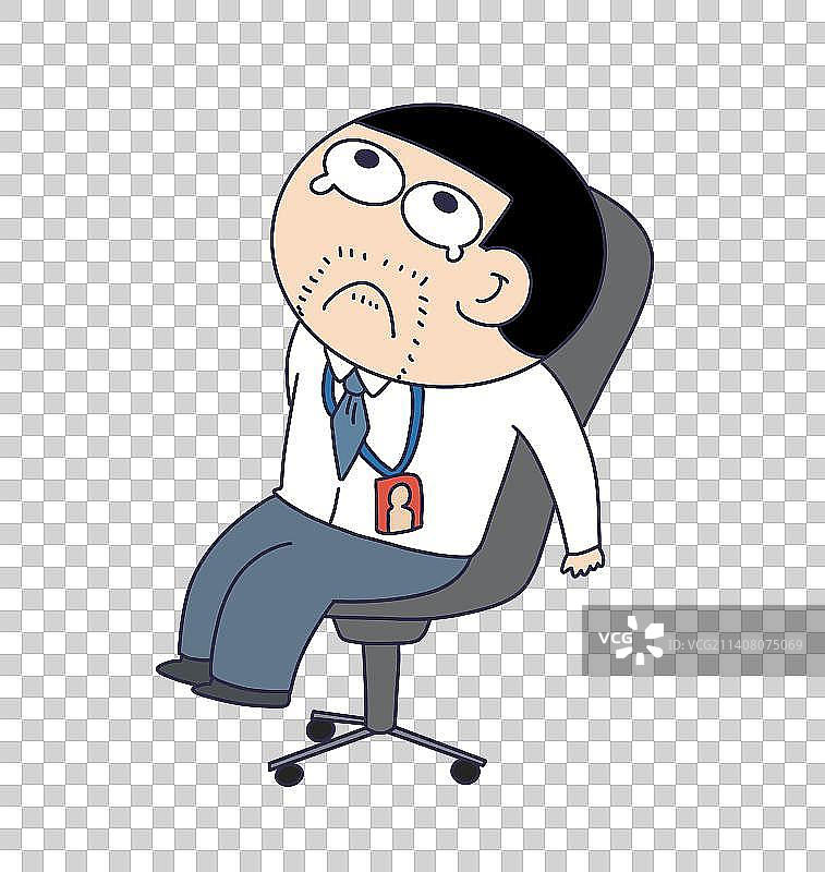 元素：悲观的打工族图片素材