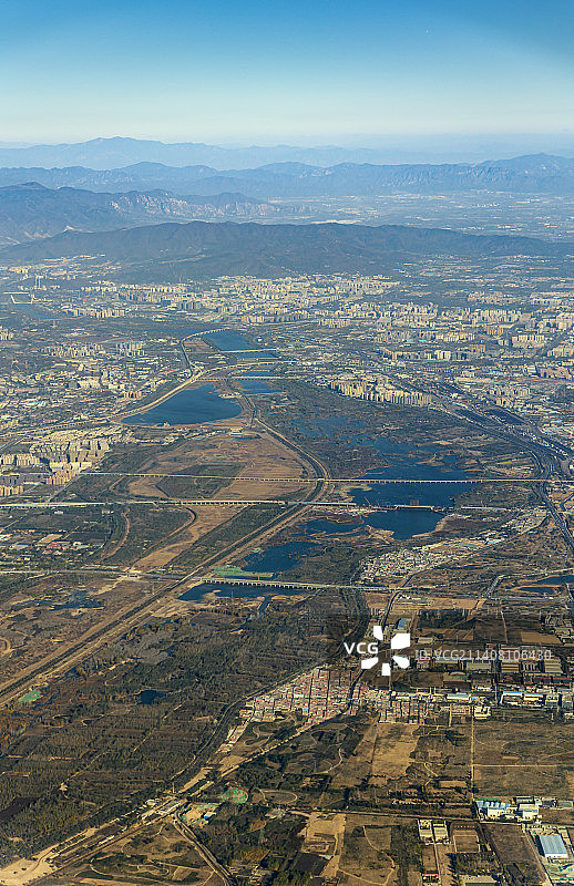 北京西郊永定河畔航拍图片素材