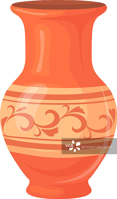 带有古老乡村图案的陶瓷花瓶图片素材