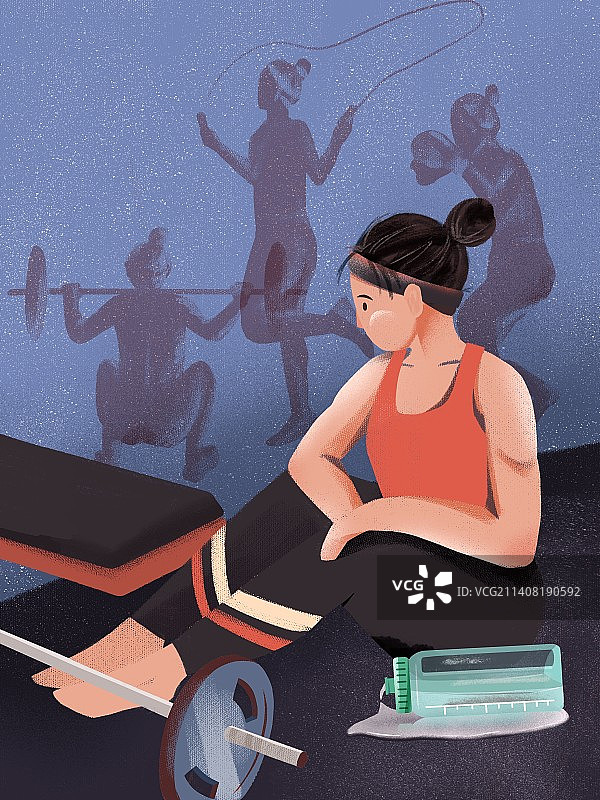 一个产后运动的女生因为漏尿而困扰图片素材