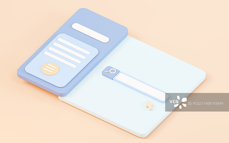 卡通风格搜索引擎3D渲染图片素材