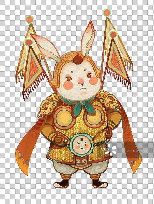 古风新年兔子插画图片素材