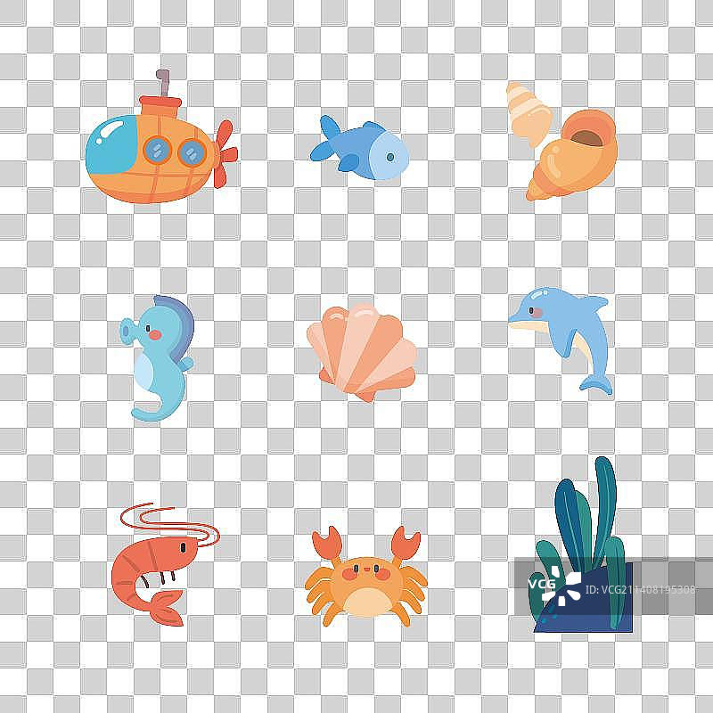 海底元素9个图片素材