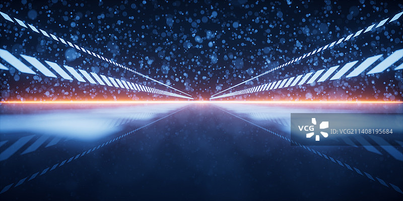 科幻赛道与数字空间3D渲染图片素材