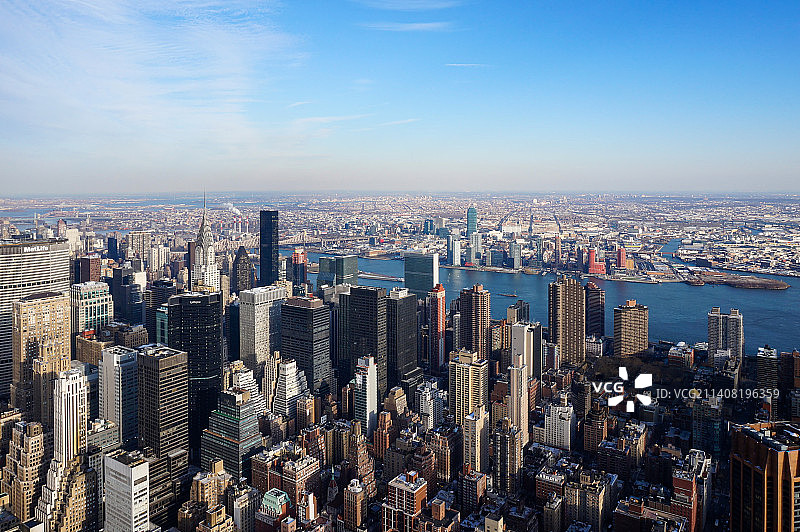 航拍纽约曼哈顿哈德逊河图片素材