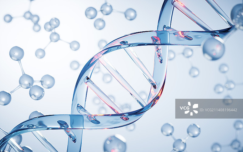 DNA与生物科技概念3D渲染图片素材