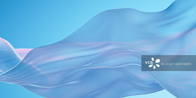 流动的蓝色布料3D渲染图片素材