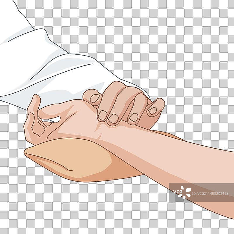 中医号脉把脉问诊望闻问切插画图片素材