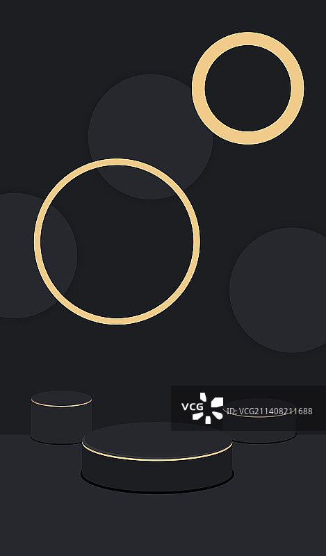 黑金简约电商商品展台，几何图形组合场景图，黑科技双十一双十二六一八年货节手机汽车电瓶车金融展台背景图片素材