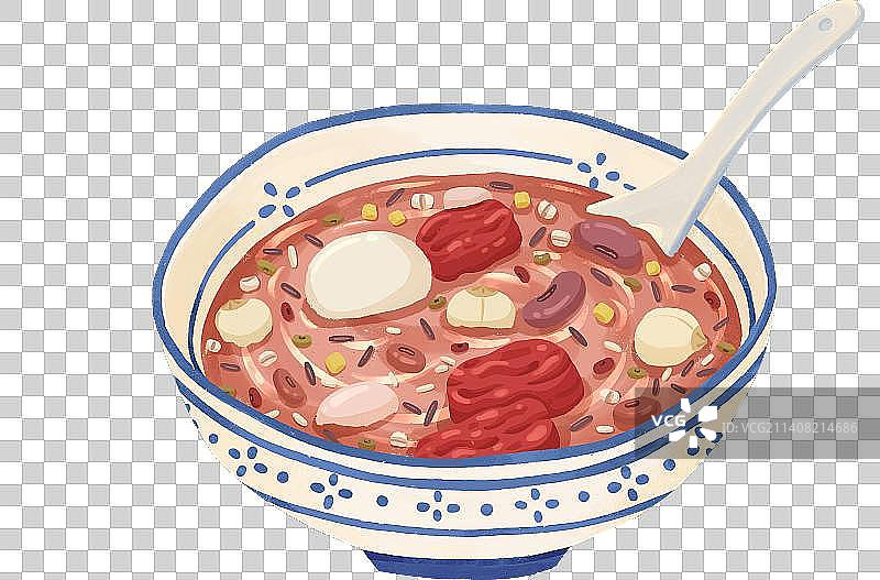 手绘卡通一碗粥腊八粥八宝粥图片素材