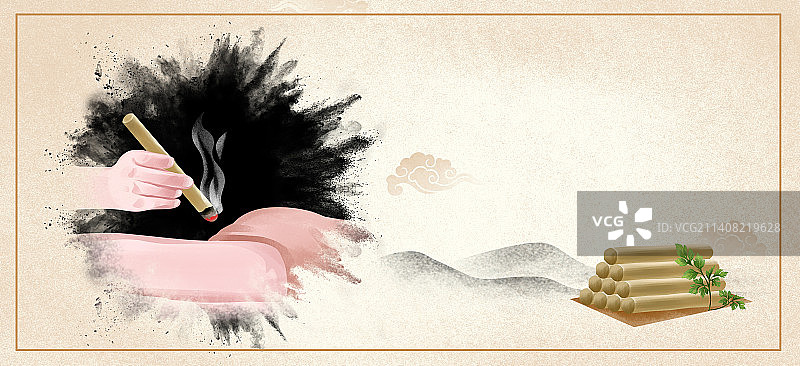 中国传统文化之中医艾灸图片素材