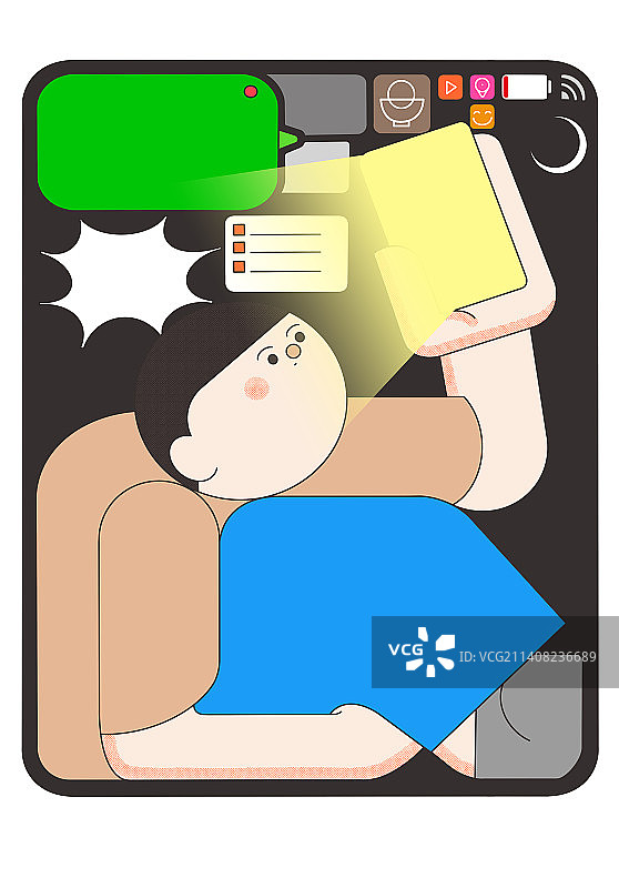 日常生活下班后宅在自己的小宇宙空间里看手机视频图片素材