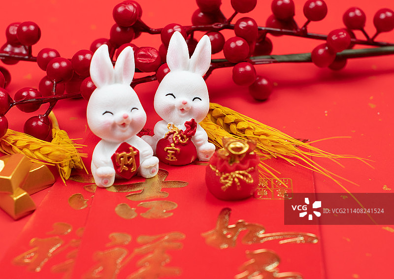 新年春节红包布兔年图片素材