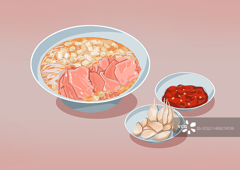 陕西美食-羊肉泡馍图片素材