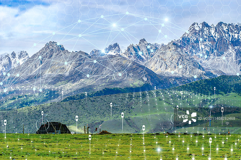 自然地质灾害易发区域监测地震预警水文气象生物环境破坏泥石流滑坡分析体系生态信息自动传输发布图片素材