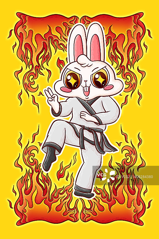 兔年水逆退散插画图片素材