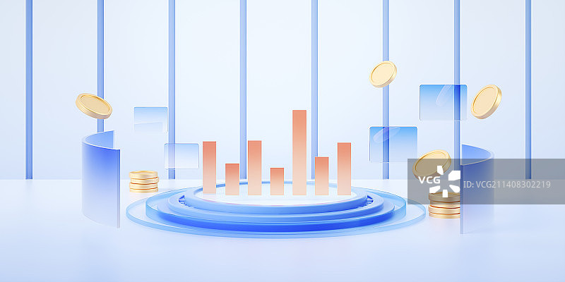 3d大数据商务风图表图片素材