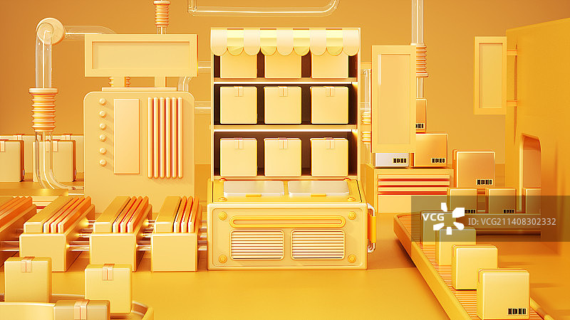 C4D立体几何电商展台背景图片素材