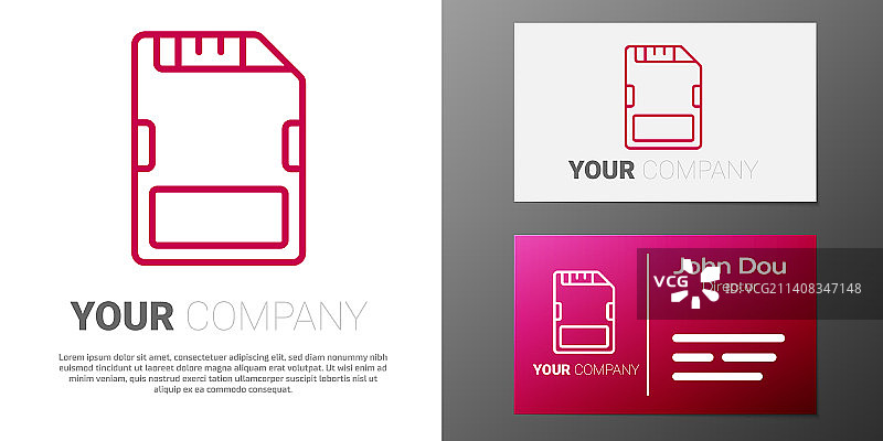 白色背景上的SD卡线性标志图片素材