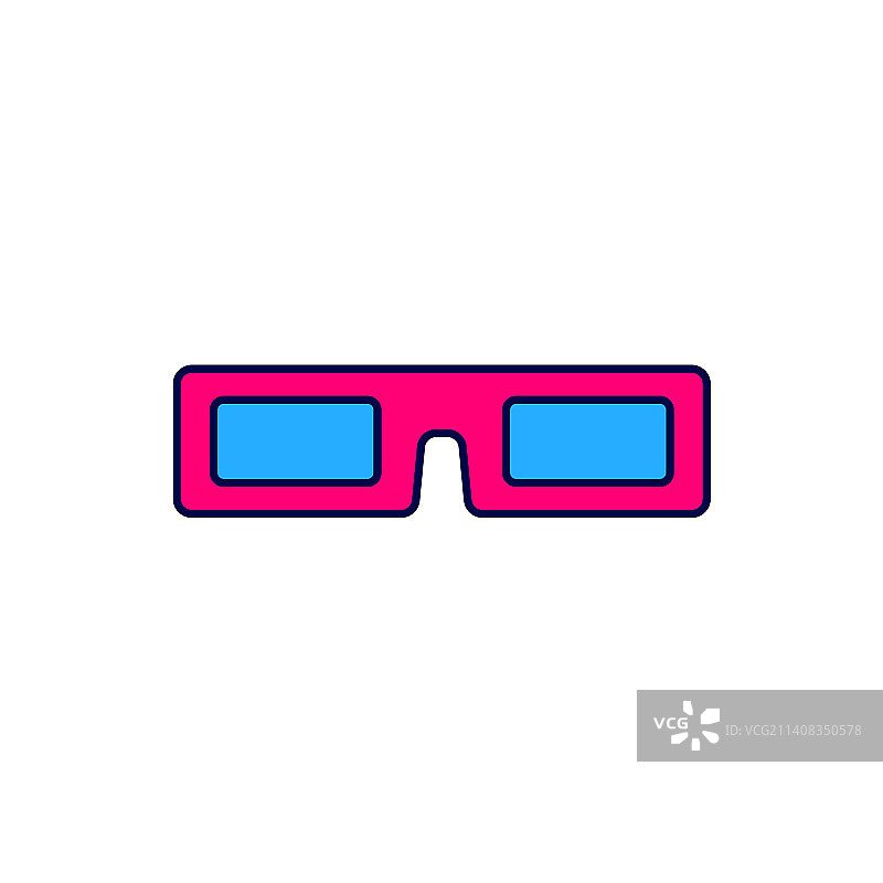 电影眼镜轮廓图标图片素材
