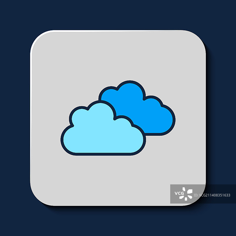 填充轮廓云图标图片素材