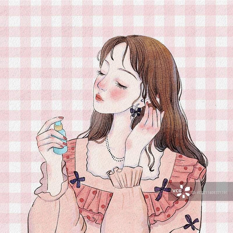 女孩 水彩图片素材