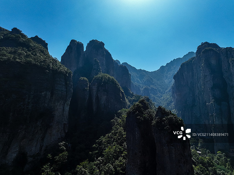 温州雁荡山灵峰景区航拍图片素材