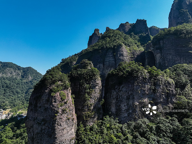 温州雁荡山灵峰景区航拍图片素材