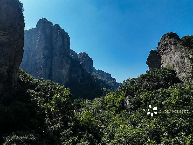 温州雁荡山灵峰景区航拍图片素材