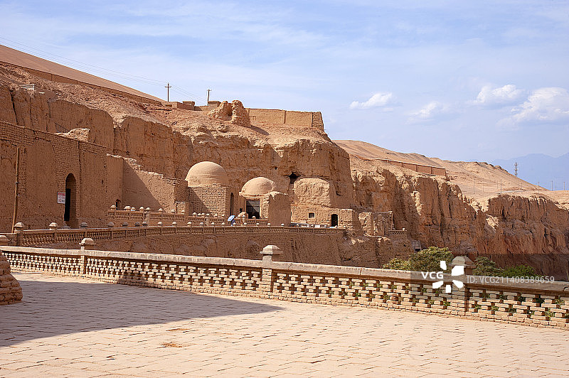新疆吐鲁番柏孜克里克千佛洞，开凿于南北朝后期，第二批全国重点文物保护单位图片素材