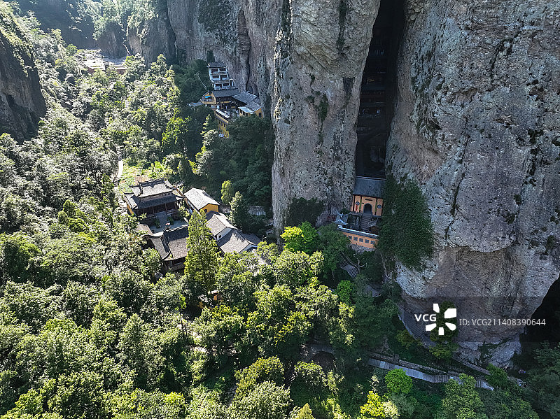 温州雁荡山灵峰景区航拍图片素材
