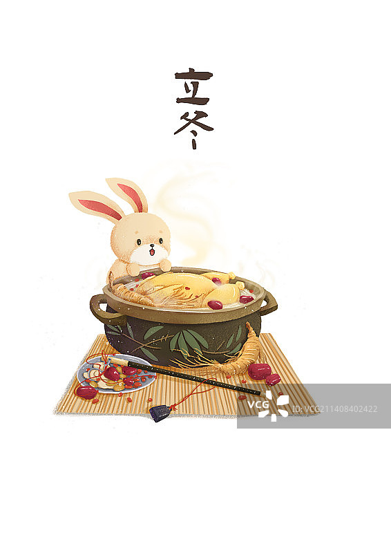立冬进补喝鸡汤图片素材