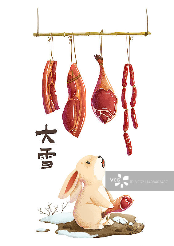 大雪晒腊肉图片素材
