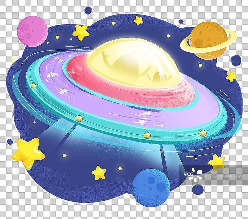 星空中的飞碟图片素材
