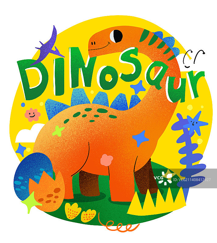 可爱恐龙插画图片素材