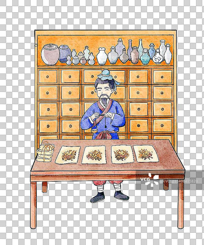 中药柜抓药图片素材