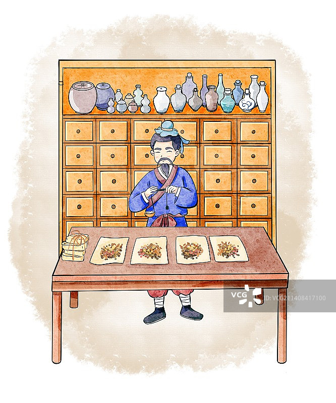 中药柜子抓药图片素材