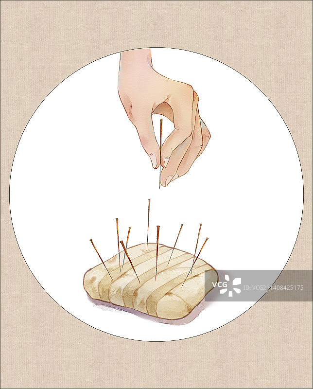 中医插画——针灸图片素材