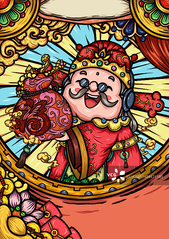 过年喜庆财神理财海报图片素材