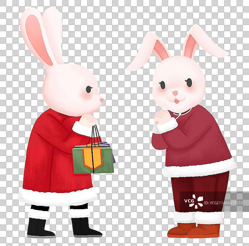 大年初三拜年走亲戚插画元素图片素材