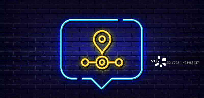 地铁线路标志霓虹灯效果图片素材