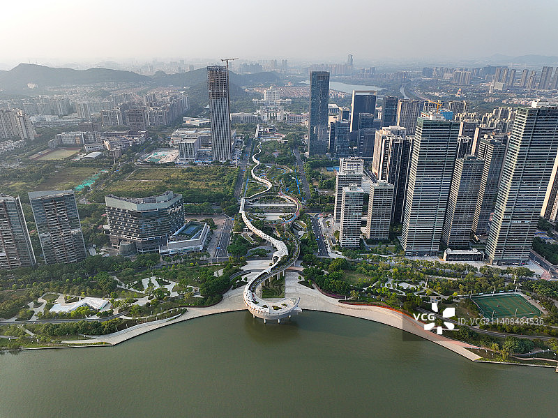 广东省佛山市顺德工业发展馆顺德金凤凰广场航拍图片素材